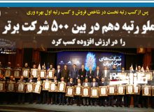 پیشتازی «کچاد» در بیست و پنجمین همایش ۵۰۰ شرکت برتر ایران